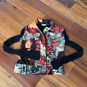 Sathia Made in Italy Corduroy Knit Sweater Jacket size small